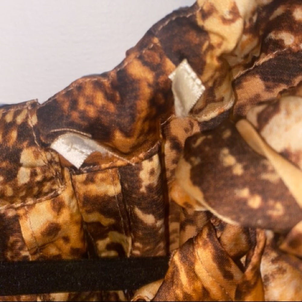 Y2k Snakeskin Satin Ruffle Blouse - image 6